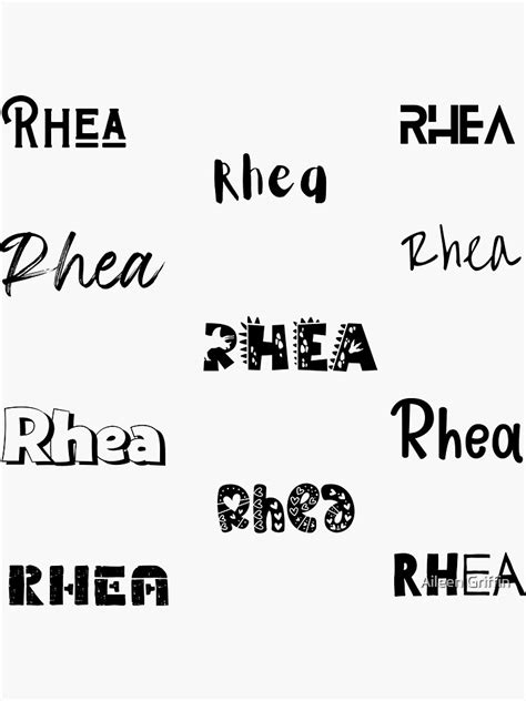 Rhea Stickers In 10 Different Fonts Sticker For Sale By Magleen