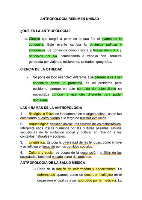 Antropología Resumen Unidad 1 ANTROPOLOGÍA RESUMEN UNIDAD 1 QUÉ ES