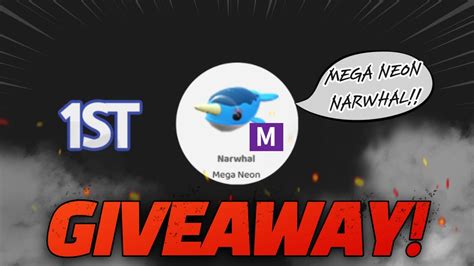 Mega Neon Narwhal Giveaway Adopt Me Roblox Youtube