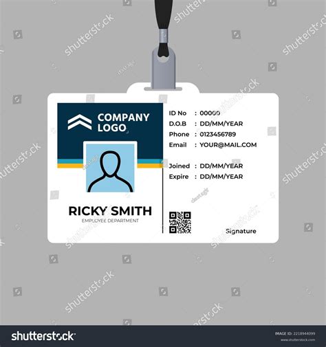 Corporate Office Id Card Identity Card Stock Vector Royalty Free 2218944099 Shutterstock