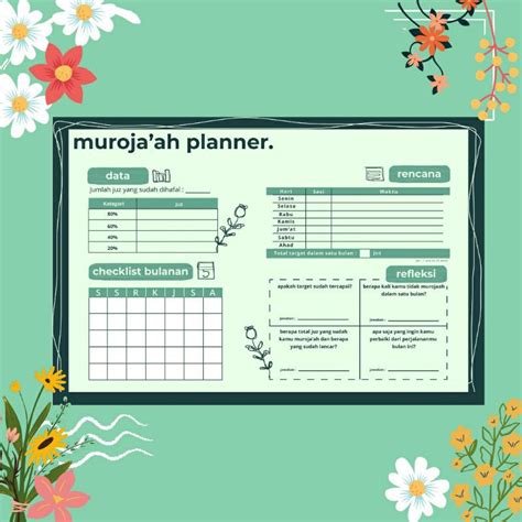 Jual Murojaah Planner Jurnal Murojaah Hafalan Al Quran Theboardplan