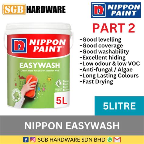 Nippon Paint Easywash Matt Finished Interior Paint 5L Nippon Easy