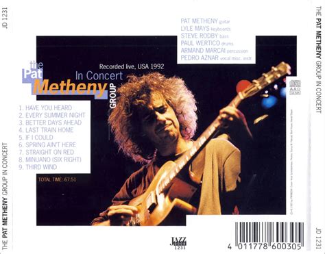 The Pat Metheny Group ‎- In Concert, USA 1992 (1993) [Unofficial ...