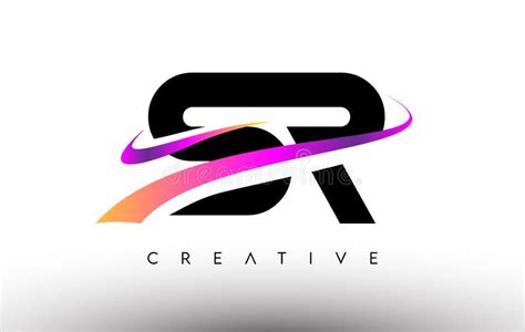 Sr Logo Letter Design Icon Sr Letters With Colorful Creative Swoosh