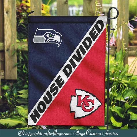 Seattle Seahawks Vs Kansas City Chiefs House Divided Flag Seahawks