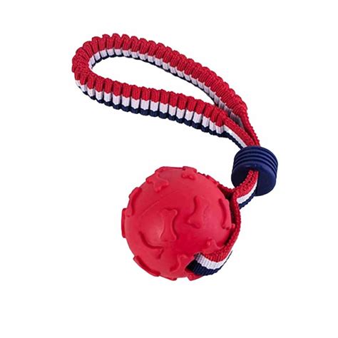 Juguete Cuerda Con Pelota Dientes Rojo Petcity