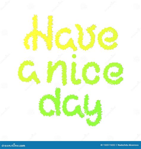 Have A Nice Day Handwritten Lettering Vector Stock Illustration