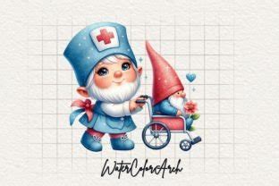 Gnome Nurse Sublimation Clipart Graphic By Watercolorarch Creative