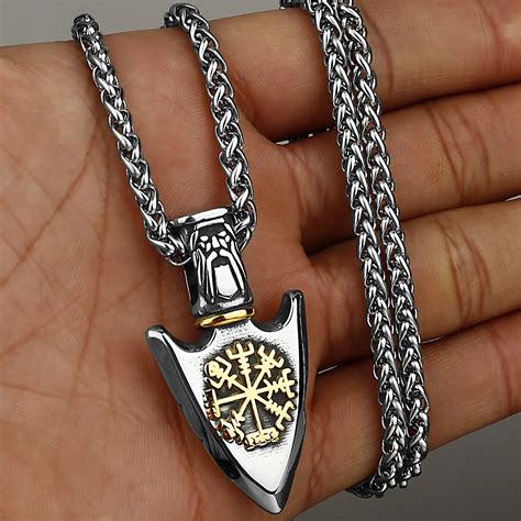 Hnsp L Roestvrij Staal Hanger Speerpunt Viking Rune Ketting Voor