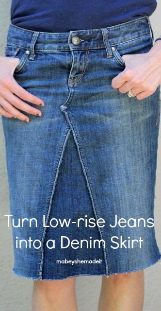 Turn A Pair Of Low Rise Pants To Skirt Using This Refashion Variation