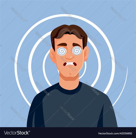 Dizzy Man Feeling Nauseated Cartoon Royalty Free Vector