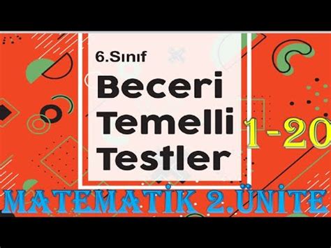 Sinif Becer Temell Testler Sorular Mat Unite Ali Ma