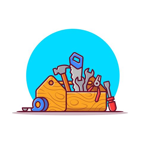 Tool Box Cartoon Vector Icon Illustration Equipment Object Icon