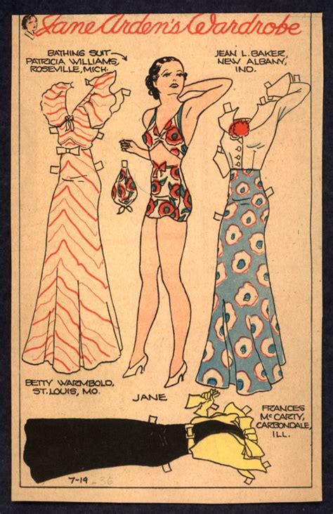 1930s Uncut Jane Arden Newspaper Paper Doll 2167 Ebay Paper Dolls