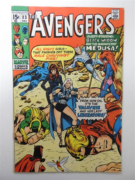 The Avengers 83 1970 Fn Condition 1st App Of The Liberators Stain