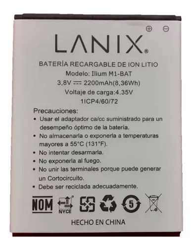 Batería Lanix Para Ilium M1 100 Original Garantia Meses sin interés