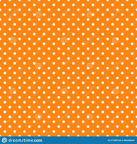 Seamless Retro Pattern With Small White Polka Dots On An Orange