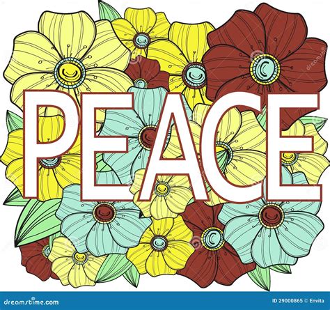 Peace Floral Illustration Stock Illustration Illustration Of Drawn