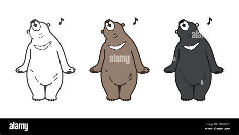 Oso Vector Polar Bear Icono Logo Cantando Ilustraci N Personaje De