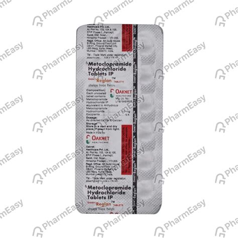 Reglan 10 Mg Tablet 20 Uses Side Effects Price And Dosage Pharmeasy