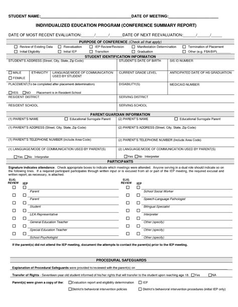 Blank Iep Template 7 Templates Example Templates Example Individualized Education