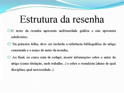 Resenha Caractersticas Texto Breve Apresentado Como Um Resumo