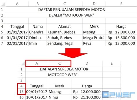 Mengenal dan Mengatur Baris dan Kolom Excel