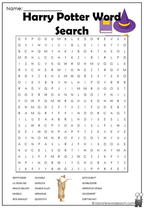 Harry Potter Things Word Search Letter Words Unleashed Exploring