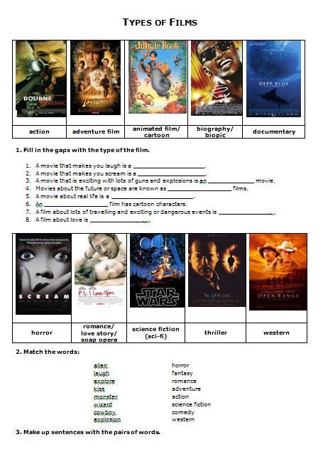 Types of Films | English movies, English, English activities