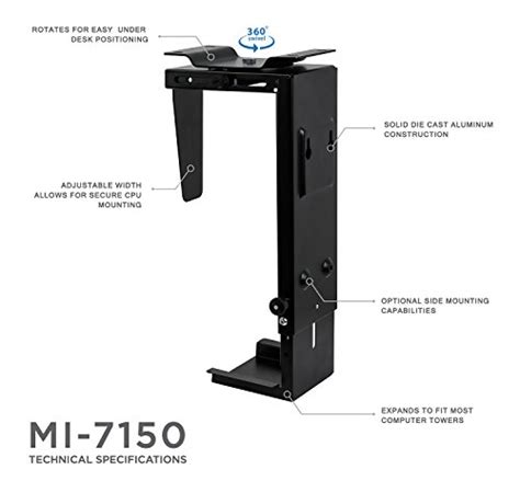 Cpu Under Desk Mount Bracket Computer Tower Wall And Under Counter