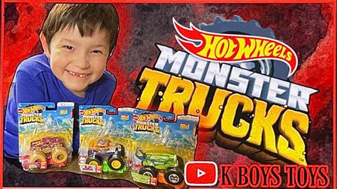 Hot Wheels Monster Truck Unboxing Podium Crasher Bone Shaker Carbonator YouTube