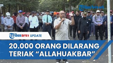 FULL Penampakan 20 000 Orang Massa Tandingan Ponpes Sambut Pendemo