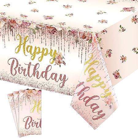 Amazon Tiamon Pcs Happy Birthday Tablecloth Floral Birthday