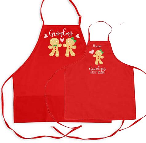 Grandma Christmas Apron Child Matching Apron Baking Apron Etsy