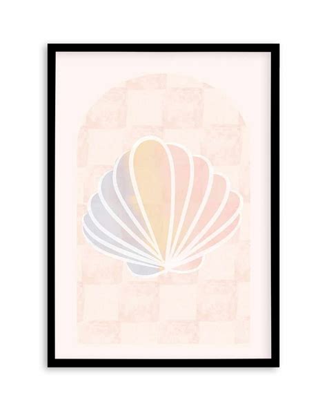 Mermaid Themed Shell Art Girls Pink Toned Room Framed Print Or Poster