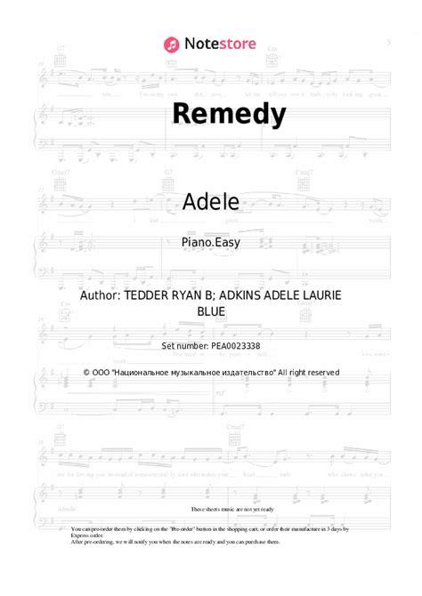 Remedy Piano Sheet Music Easy Adele In Note Pianoeasy Sku Pea0023338