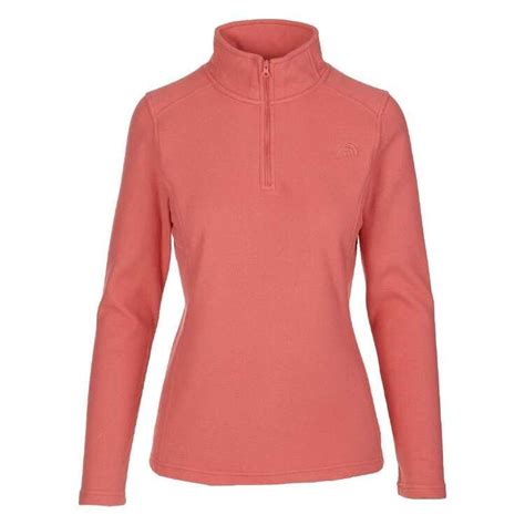 The North Face Womens Tka Glacier Quarter Zip Fleece Top Red