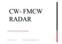 Cw And Fmcw Radar Lecture Docsity