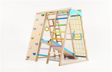 Indoor Playset for Toddlers Climbing Wall - Natural color - TodGym