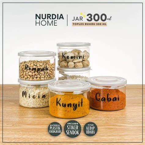 Toples Bumbu Dapur 300 Ml Nurdia Home Tempat Bumbu Dapur Wadah Bumbu