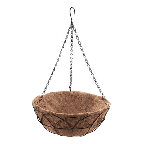 Mainstays 14 Inch Metal Hanging Plant Basket With Coco Fiber Liner