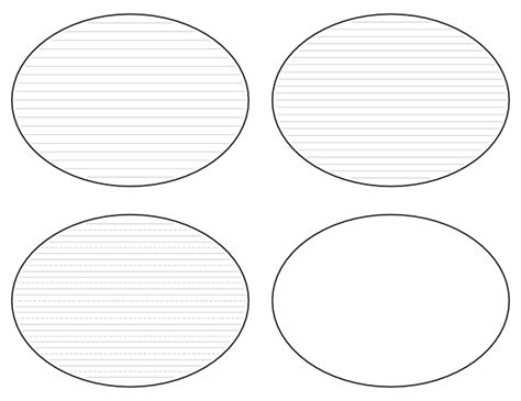 Free Printable Oval-Shaped Writing Templates