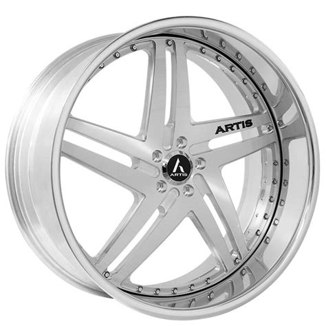 21 Staggered Artis Forged Wheels Lucid Brushed Silver Face With Chrome