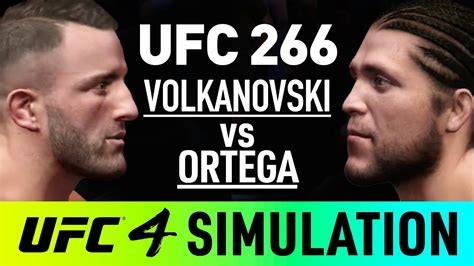 UFC 266 - Alexander Volkanovski vs Brian Ortega - EA Sports UFC 4 Simulation (CPU vs CPU) - Win ...