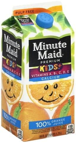 Minute Maid Orange Pulp Free 100 Juice 59 Oz Nutrition Information