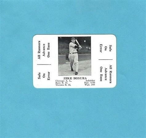 1936 S And S Game Zeke Bonura Chicago White Sox Baseball Card NM EBay