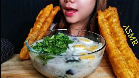 ASMR CHINESE CONGEE PORRIDGE You Tiao DEEP FRIED DOUGH STICK 중국 죽 죽