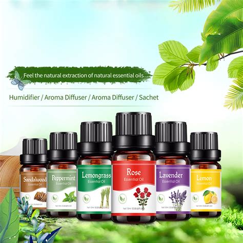 6pcs 10ml Essential Oils Set For Aroma Aromatherapy Diffusers