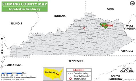 Fleming County Map Kentucky