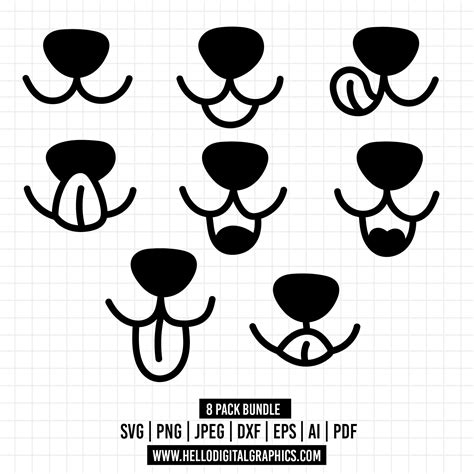 COD1216 Dog nose svg , dog nose clipart, tongue for mask svg, Dog Nose